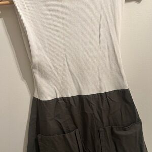 Zara White and Black Maxi Dress